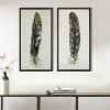 Gilded Feathers Gold Foil 2-piece Canvas Wall Art Set