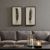 Gilded Feathers Gold Foil 2-piece Canvas Wall Art Set