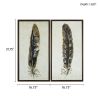 Gilded Feathers Gold Foil 2-piece Canvas Wall Art Set