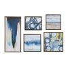 Blue Bliss Abstract 5-piece Gallery Framed Canvas Wall Art Set