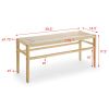 Indoor Bench with Paper Cord,Rubber Wood Legs (39.5"x14.5"x17.5")