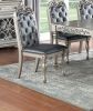 Formal 1pc Dining Table Only Silver / Grey Finish Antique Design Rubberwood Dining Room Furniture