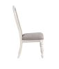 ACME Florian Side Chair(Set-2), Gray Fabric & Antique White Finish DN01654