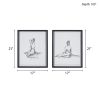 Feminine Figures Sketch 2-piece Framed Glass and Matted Wall Art Set