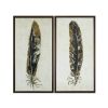 Gilded Feathers Gold Foil 2-piece Canvas Wall Art Set