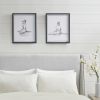 Feminine Figures Sketch 2-piece Framed Glass and Matted Wall Art Set