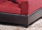 Red Flannel And PVC 3-Piece Couch Living Room Sofa Set A