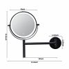 8 Inch 3 Colors LED Lighted, Wall Mounted Makeup Mirror, Double Sided 1X /10X HD Magnifying, 360° Swivel with Extension Arm, Bathroom Vanity Mirror(Bl