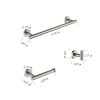 3-piece stainless steel bathroom towel rack set wall-mounted-silver