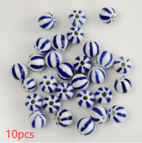 Blue And White Porcelain Ceramic Beads (Option: Blue And White Blue 10pcs-13mm)