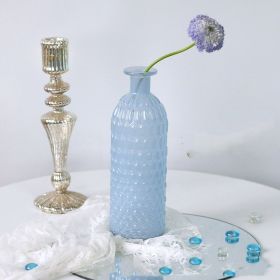 White Blue Glass Small Vase Living Room Flower Arrangement Decoration High Sense Niche Morandi Restaurant Decoration (Option: A Style Blue)