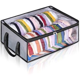 Large Capacity Double Row Plush Storage Bag (Option: Gray-50.8x40.6x17CM)